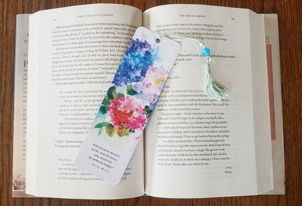 Hydrangeas Beaded Bookmark
