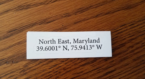North East, MD Coordinates Sticker